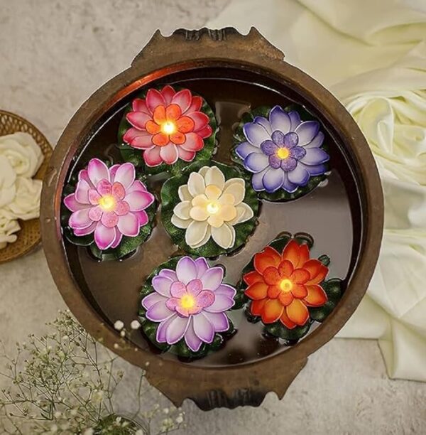 WATER SENSOR LOTUS FLOWER CANDLE PACK OF 6