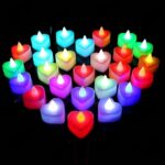 HEART SHAPE MULTI COLOUR CANDLE PACK OF 24