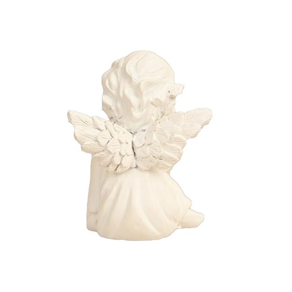 Resin Small White Sitting Angel Statue Idol for Home | Prayer Room | Bed Room | Shelf | Mantel | Gifting and Decoration, White, 2.9 Inches (A0122) - Image 7