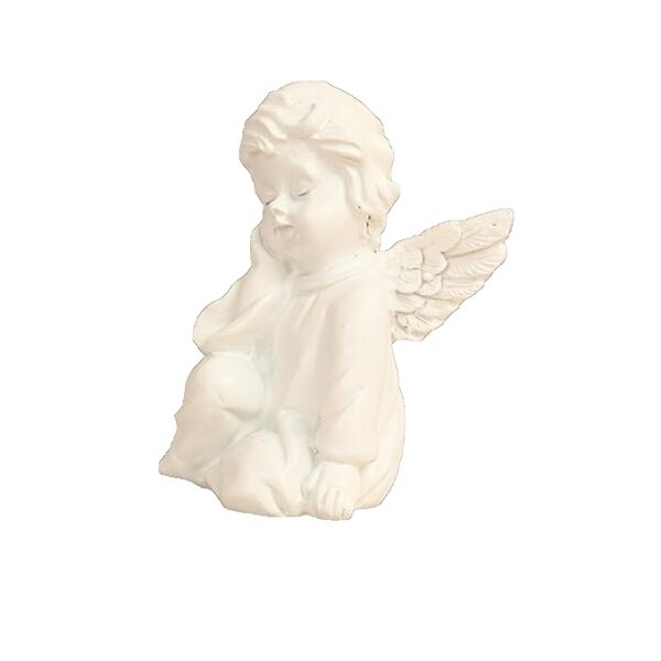 Resin Small White Sitting Angel Statue Idol for Home | Prayer Room | Bed Room | Shelf | Mantel | Gifting and Decoration, White, 2.9 Inches (A0122) - Image 5