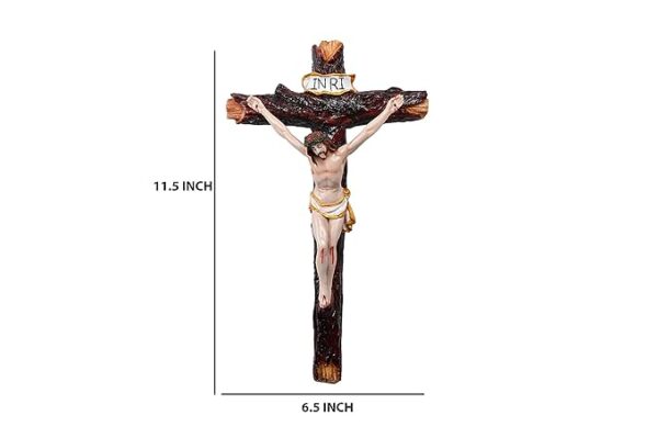 Crucifix/Jesus Christ/Cross Jesus/Crucified Jesus Idol for Home/Living Room/Prayer Room/Gifting (Multi Colour,2.5X6.7X11.5 inches) - Image 2