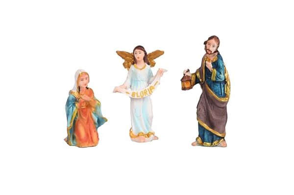 15 pcs Nativity Set | Crib Set Perfect for Christmas Gifting|Decor ( Pack - Mary,Joseph,Baby Jesus, Angel, 3 Wise Men,Shepherd, 7 Animals (3 Inch (Multi,A0139)) - Image 2