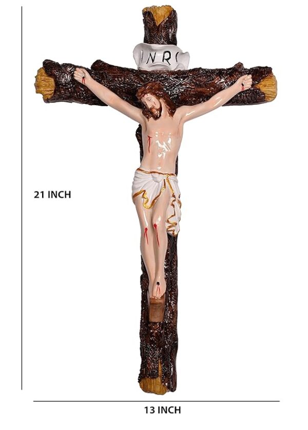 Crucifix/Jesus Christ/Cross Jesus/Crucified Jesus Idol for Home/Living Room/Prayer Room/Gifting (Multi Colour,2.5X6.7X11.5 inches) - Image 2