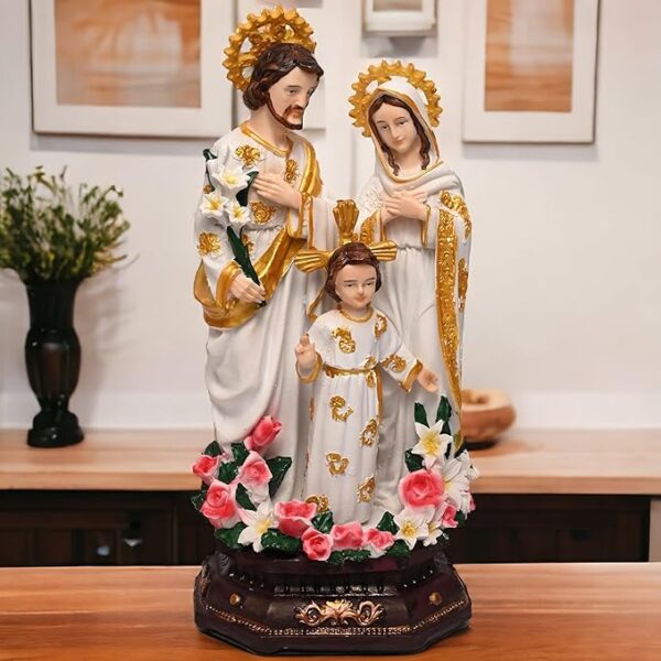 The Holy Family Catholic Idol for Home/Living Room/Prayer Room/Decoration & Gifting (4 x 5.5 x 12 in) (A0067(White)) - Image 4