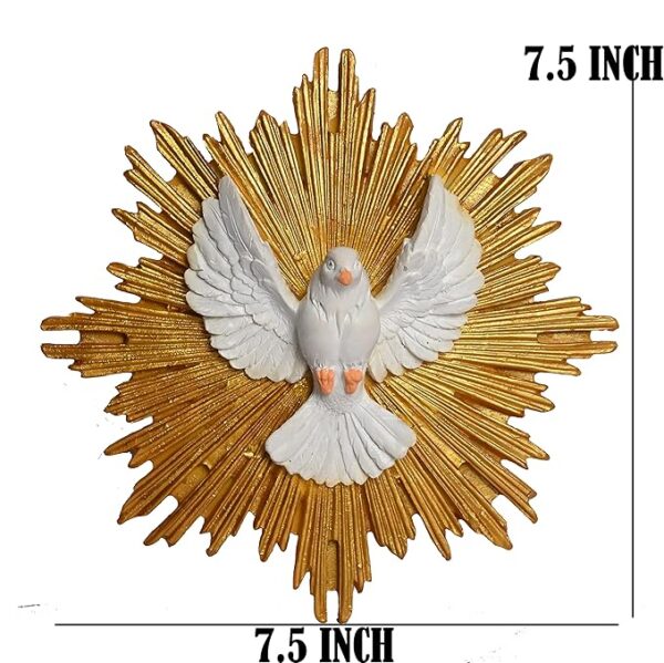 Resin Faith Dove Holy Spirit Wall Hanging Idol Perfect for Altar, Housewarming, Gifting and Decoration, Multicolor, 5 x 19 x 19 Cm - Image 3