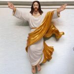 Risen Jesus Christ A0042 Idol & showpiece for Gifting & Decoration Purpose (Gold & White) (3 x 10 x12 Inches), Idol